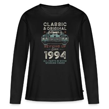 Geboren 1994 Geburtstag Oldtimer - Frauen Premium Bio Langarmshirt - Schwarz - Vorne - Julia (174cm)