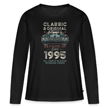 Born 1995 Birthday Classic Car - Women's Premium Organic Long Sleeve Shirt - black - Front - Julia (174cm)