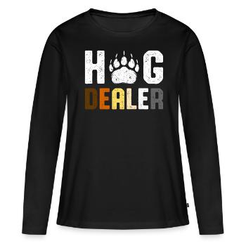 Gay Bären Pride Hug Dealer Lustig Retro - Frauen Premium Bio Langarmshirt - Schwarz - Vorne - Julia (174cm)