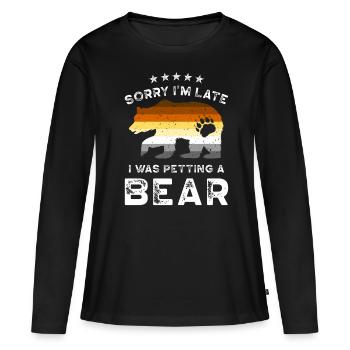 Gay Bären Pride Lustig Tatze Retro Look - Frauen Premium Bio Langarmshirt - Schwarz - Vorne - Julia (174cm)
