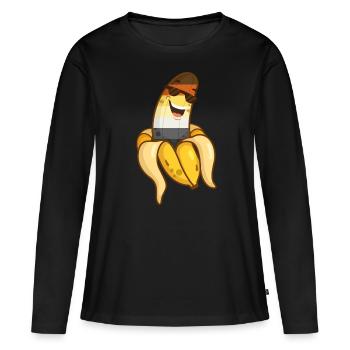 Gay Bären Pride Banane Cool Lustig Comic - Frauen Premium Bio Langarmshirt - Schwarz - Vorne - Julia (174cm)