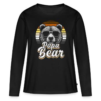 Papa Bear Gay Pride Retro Look Bear Flag - Women's Premium Organic Long Sleeve Shirt - black - Front - Julia (174cm)