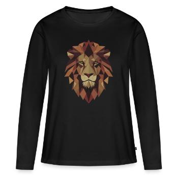 Polygon Lion - King of the Jungle - Women's Premium Organic Long Sleeve Shirt - black - Front - Julia (174cm)