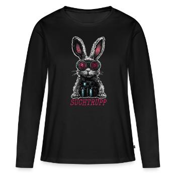 Fête de recherche de Pâques Lapin de Pâques cool - T-shirt manches longues Premium bio Femme - noir - Devant - Julia (174cm)