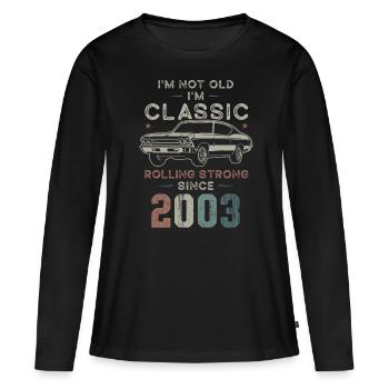 Born 2003 Birthday Classic Car - Women's Premium Organic Long Sleeve Shirt - black - Front - Julia (174cm)