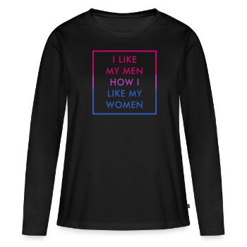 Drôle Bi Colors Bisexual Pride Dire - T-shirt manches longues Premium bio Femme - noir - Devant - Julia (174cm)