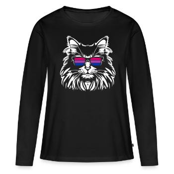 Bisexual Strong Cat Sunglasses Bi Colors - Women's Premium Organic Long Sleeve Shirt - black - Front - Julia (174cm)