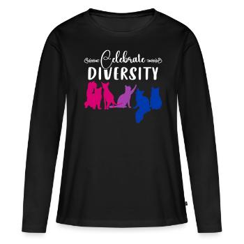 Bisexual Pride Celebrations Diversity Cats Bi Colors - Women's Premium Organic Long Sleeve Shirt - black - Front - Julia (174cm)