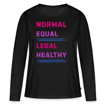 Fierté Bisexuelle Égalité des couleurs Bi - T-shirt manches longues Premium bio Femme - noir - Devant - Julia (174cm)