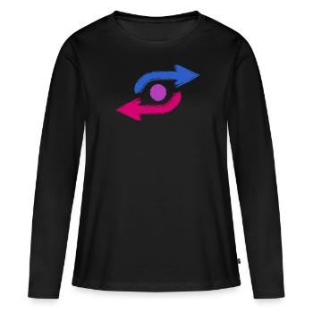 Bisexual Pride Arrow Icon Flag Colors Graphic - Women's Premium Organic Long Sleeve Shirt - black - Front - Julia (174cm)