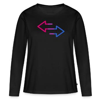 Bisexuel Fierté Flèches Drapeau Minimaliste - T-shirt manches longues Premium bio Femme - noir - Devant - Julia (174cm)