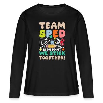 Equipe SPED Cohésion de l’éducation spécialisée - T-shirt manches longues Premium bio Femme - noir - Devant - Julia (174cm)