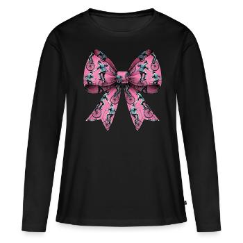 Coquette Bow Monocycle Monocycle Fille - T-shirt manches longues Premium bio Femme - noir - Devant - Julia (174cm)