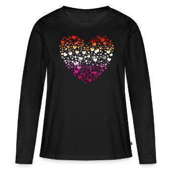 Lesbian Pride Heart of Small Hearts LGBTQ+ - Women's Premium Organic Long Sleeve Shirt - black - Front - Julia (174cm)