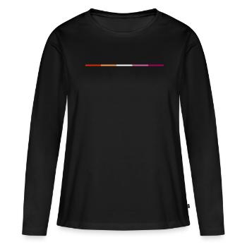 Minimalist Lesbian Pride Flag Discreet - Women's Premium Organic Long Sleeve Shirt - black - Front - Julia (174cm)