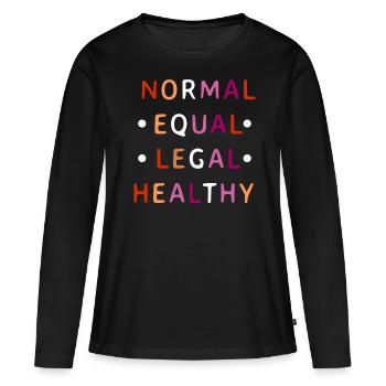 Lesbian Pride Normal Equal Legal Healthy - Women's Premium Organic Long Sleeve Shirt - black - Front - Julia (174cm)