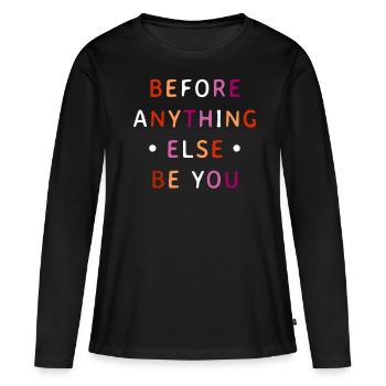 Lesbian Pride Colorful LGBTQ Self Love Statement - Women's Premium Organic Long Sleeve Shirt - black - Front - Julia (174cm)