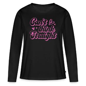 Can't Think Straight Sweet Lesbian Pride Statement - Women's Premium Organic Long Sleeve Shirt - black - Front - Julia (174cm)