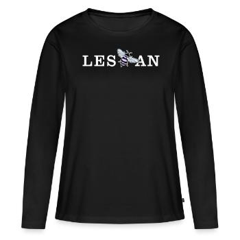 Lesbian Biene LGBTQ Stolz Subtil Statement - Frauen Premium Bio Langarmshirt - Schwarz - Vorne - Julia (174cm)