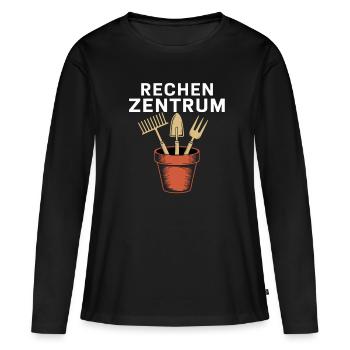 Rechen Zentrum Für Gartenliebhaber Im Stilvollen - Frauen Premium Bio Langarmshirt - Schwarz - Vorne - Julia (174cm)