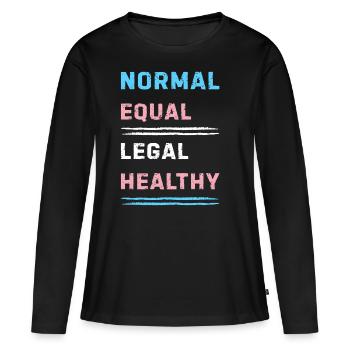 Transgender Message zu Gleichheit und Rechten - Frauen Premium Bio Langarmshirt - Schwarz - Vorne - Julia (174cm)