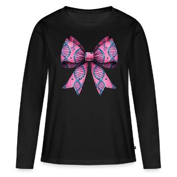 Coquette Bow Généalogie Motif ADN - T-shirt manches longues Premium bio Femme - noir - Devant - Julia (174cm)