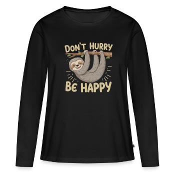 Soyez détendu avec le dicton de paresseux - T-shirt manches longues Premium bio Femme - noir - Devant - Julia (174cm)