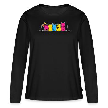 Dog Bottom in Pansexual Pride Colors - Women's Premium Organic Long Sleeve Shirt - black - Front - Julia (174cm)