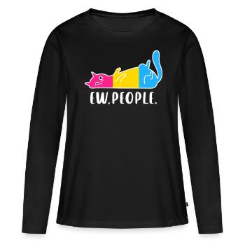 Pansexuel Ew Personnes Paresseux Chat LGBTQ Pan Couleurs - T-shirt manches longues Premium bio Femme - noir - Devant - Julia (174cm)