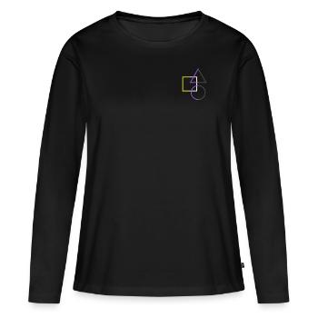 Formes de fierté non binaires Minimaliste - T-shirt manches longues Premium bio Femme - noir - Devant - Julia (174cm)