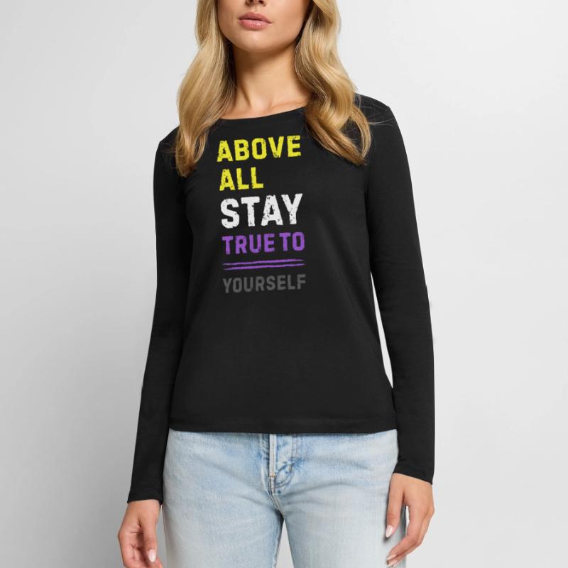 Nonbinary Pride Statement Non Binary Enby LGBTQ Women's Premium Organic Long Sleeve Shirt