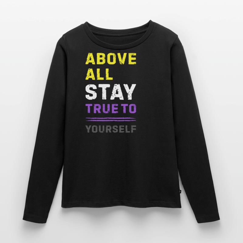 Nonbinary Pride Statement Non Binary Enby LGBTQ Women's Premium Organic Long Sleeve Shirt
