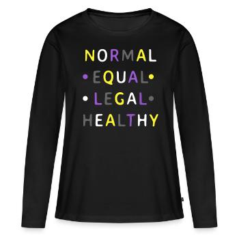 Normal Equal Legal Healthy Nonbinary Pride Colors - Women's Premium Organic Long Sleeve Shirt - black - Front - Julia (174cm)