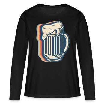 Bière artisanale Brasserie Brasserie maison Brasserie Rétro Line - T-shirt manches longues Premium bio Femme - noir - Devant - Julia (174cm)