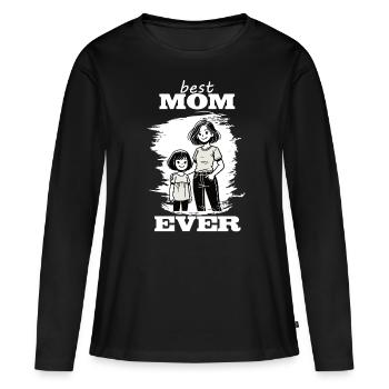 Best Mom Ever - Mutter-Tochter-Design - Frauen Premium Bio Langarmshirt - Schwarz - Vorne - Julia (174cm)