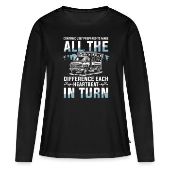 Immer Bereit Den Unterschied Zu Machen Bei Jedem - Frauen Premium Bio Langarmshirt - Schwarz - Vorne - Julia (174cm)