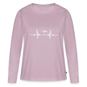 Centre de glisse Heartbeat - T-shirt manches longues Premium bio Femme - rose poudré - Devant - Julia (174cm)