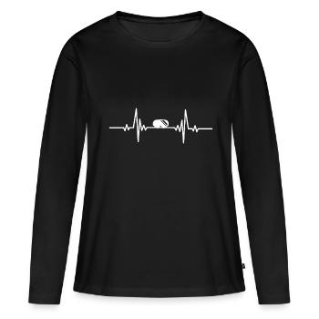 Heartbeat Gaming-Pad klein schwarz - Women's Premium Organic Long Sleeve Shirt - black - Front - Julia (174cm)