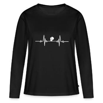 Gant de boxe Heartbeat fat - T-shirt manches longues Premium bio Femme - noir - Devant - Julia (174cm)
