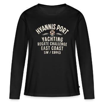 Hyannis port regate challenge - T-shirt manches longues Premium bio Femme - noir - Devant - Julia (174cm)