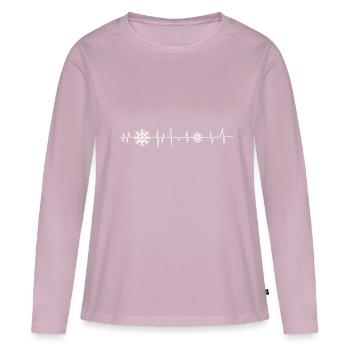 Heart - Snowflake - (2) - Women's Premium Organic Long Sleeve Shirt - dusky pink - Front - Julia (174cm)