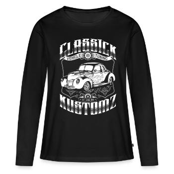 Hot Rod - Classick Kustomz (white) - Frauen Premium Bio Langarmshirt - Schwarz - Vorne - Julia (174cm)
