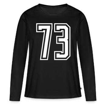 73 Numéro de numéro - T-shirt manches longues Premium bio Femme - noir - Devant - Julia (174cm)