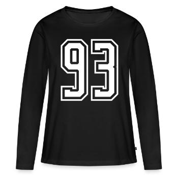 93 Numéro de numéro - T-shirt manches longues Premium bio Femme - noir - Devant - Julia (174cm)