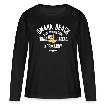 Omaha beach D Day veteran squad 1944 2024 - T-shirt manches longues Premium bio Femme - noir - Devant - Julia (174cm)
