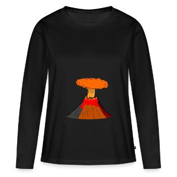 volcan - T-shirt manches longues Premium bio Femme - noir - Devant - Julia (174cm)
