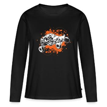 Voiture de plage buggy - T-shirt manches longues Premium bio Femme - noir - Devant - Julia (174cm)