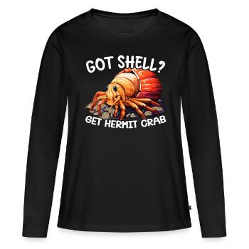 Mignon bernard-l’ermite crabes crustacés - T-shirt manches longues Premium bio Femme - noir - Devant - Julia (174cm)