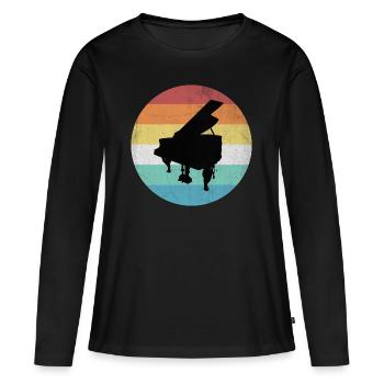 Ailes - T-shirt manches longues Premium bio Femme - noir - Devant - Julia (174cm)