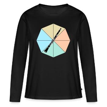 clarinette - T-shirt manches longues Premium bio Femme - noir - Devant - Julia (174cm)